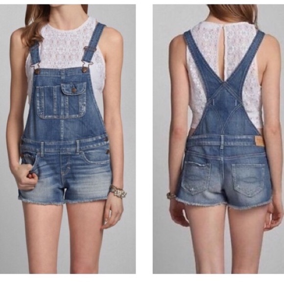 Abercrombie & Fitch Pants - Short Denim Overalls